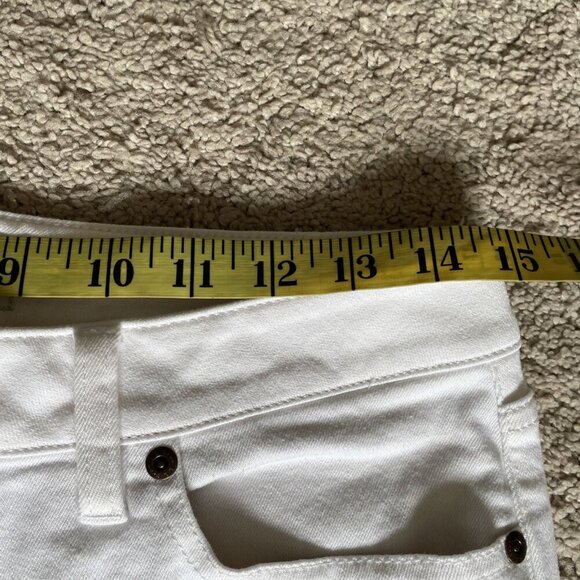 LL Bean Classic Fit Ankle Jeans Womens 10 White DenimStraight Leg Casual Stretch - Picture 6 of 11